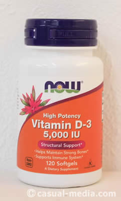 アイハーブで副腎疲労対策サプリを購入！　ナウフーズのビタミンD3サプリメント